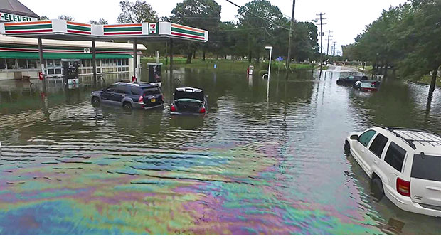 Flooding in Norfolk, Va., caused by Hurricane Matthew in 2016. The city’s planners have adopted a scorecard developed in part by Texas A&M researchers to evaluate the city’s hazard plans. 